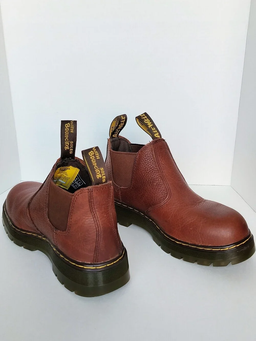 Like New Dr.Martens Rivet Steel Toe Chelsea Lug Sole Pull-On Work Boots